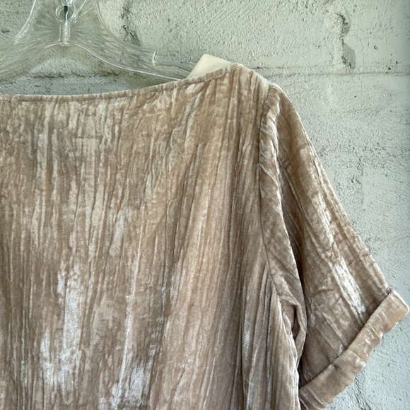 Anthropologie Floreat Champagne Crinkled Velvet Tunic Shift Dress Size XS - Picture 9 of 15
